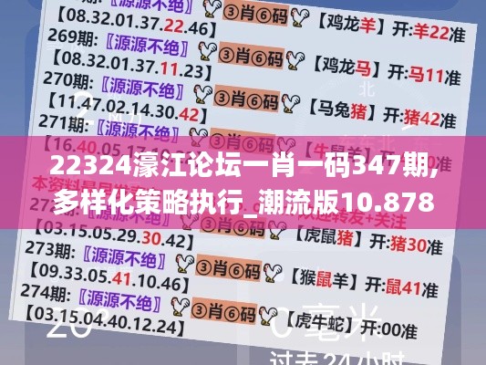 22324濠江论坛一肖一码347期,多样化策略执行_潮流版10.878