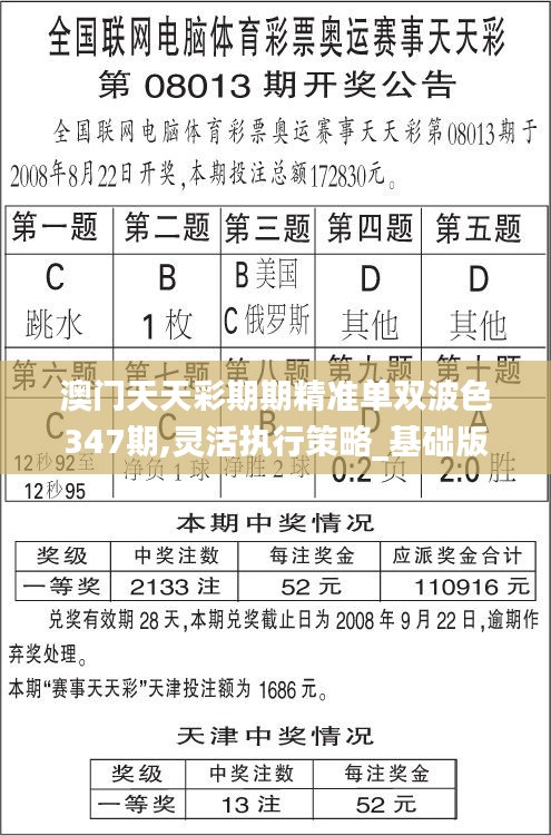 澳门天天彩期期精准单双波色347期,灵活执行策略_基础版2.805