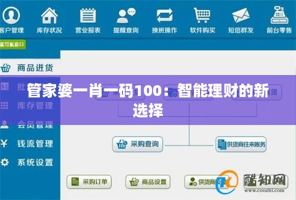 管家婆一肖一码100：智能理财的新选择