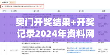 奥门开奖结果+开奖记录2024年资料网站：追求卓越，打造专业开奖信息平台