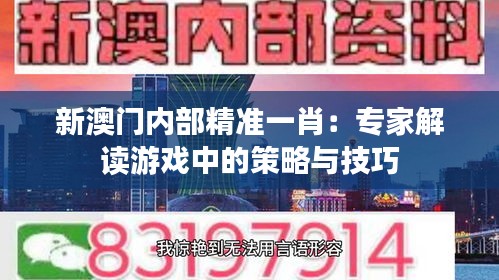 新澳门内部精准一肖：专家解读游戏中的策略与技巧