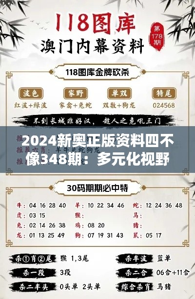 2024新奥正版资料四不像348期：多元化视野的融合