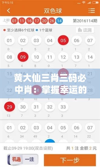 黄大仙三肖三码必中肖：掌握幸运的关键时刻
