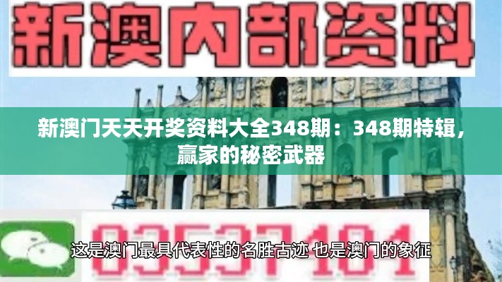 新澳门天天开奖资料大全348期：348期特辑，赢家的秘密武器