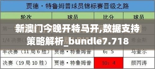 新澳门今晚开特马开,数据支持策略解析_bundle7.718